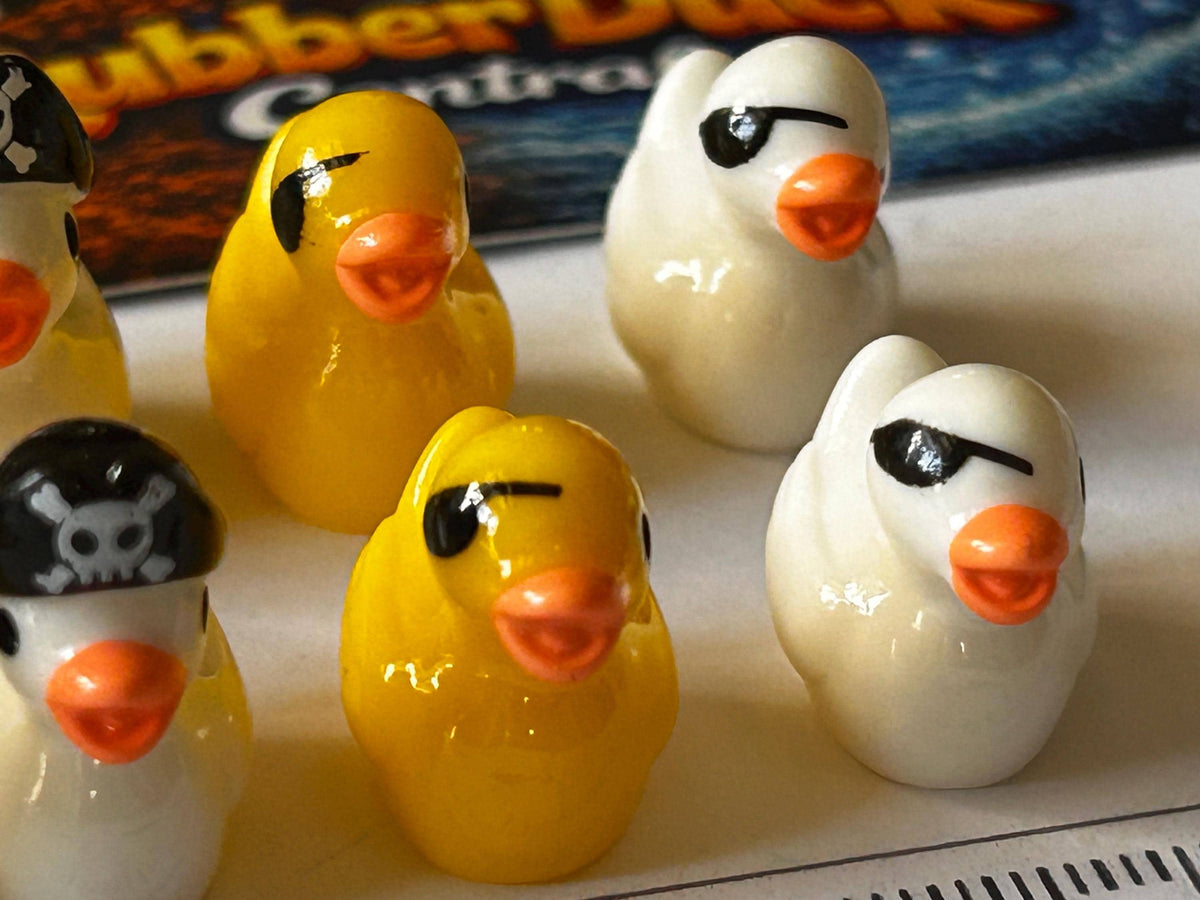 Set of 8, Pirate Themed Mini Resin Ducks, Magnetic or Non-Magnetic, Optional Personalized Duck Hiding Tags