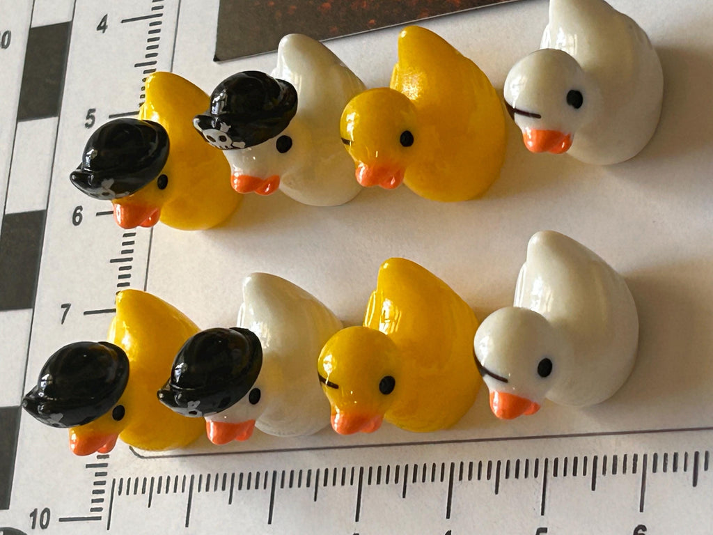 Set of 8, Pirate Themed Mini Resin Ducks, Magnetic or Non-Magnetic, Optional Personalized Duck Hiding Tags