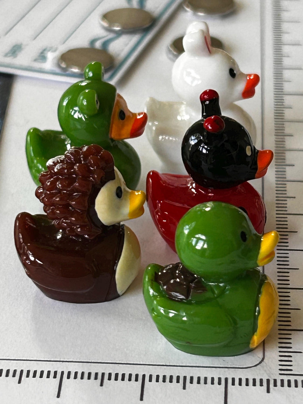 Set of 5, Forest Animal Themed Mini Resin Ducks, Magnetic or Non-Magnetic, Optional Personalized Duck Hiding Tags
