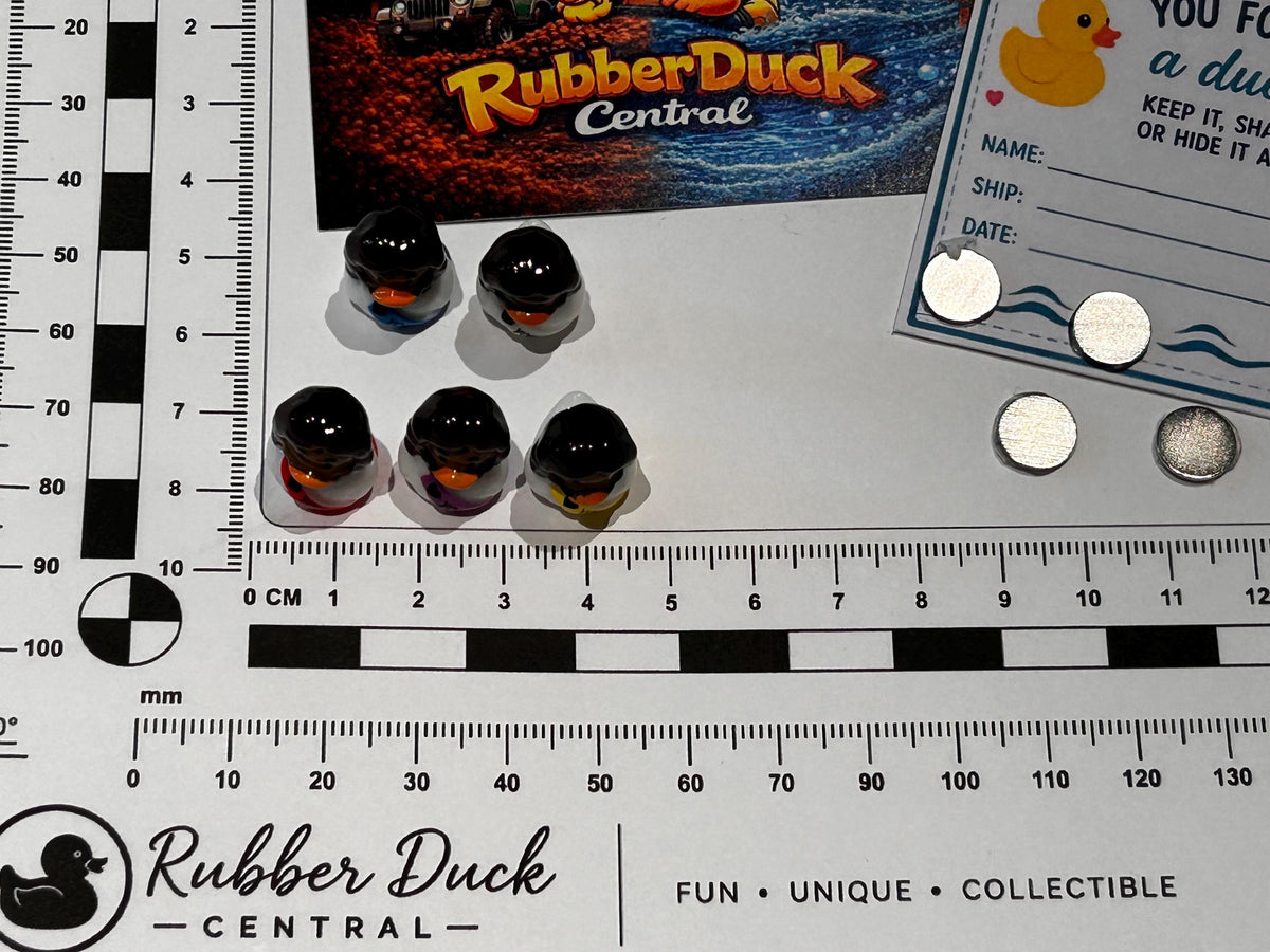 Set of 5, Brown “Jesus Lives You” Themed Mini Resin Ducks, Magnetic or Non-Magnetic, Optional Personalized Duck Hiding Tags