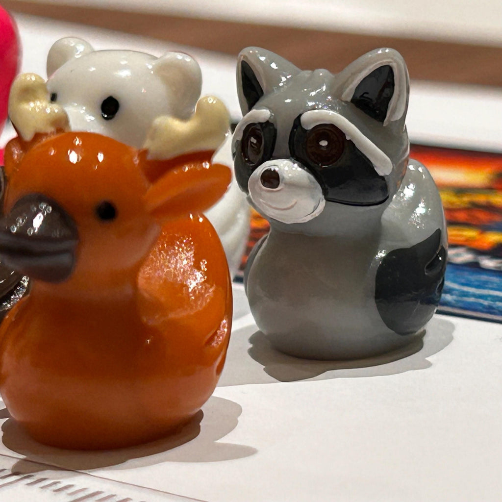 Set of 8, Mixed Animal (Set 1) Themed Mini Resin Ducks, Magnetic or Non-Magnetic, Optional Personalized Duck Hiding Tags