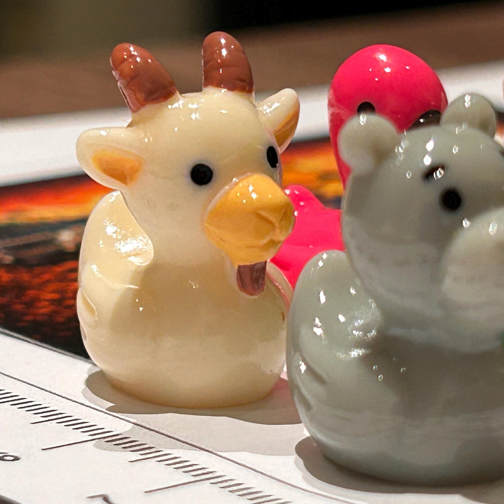 Set of 8, Mixed Animal (Set 1) Themed Mini Resin Ducks, Magnetic or Non-Magnetic, Optional Personalized Duck Hiding Tags