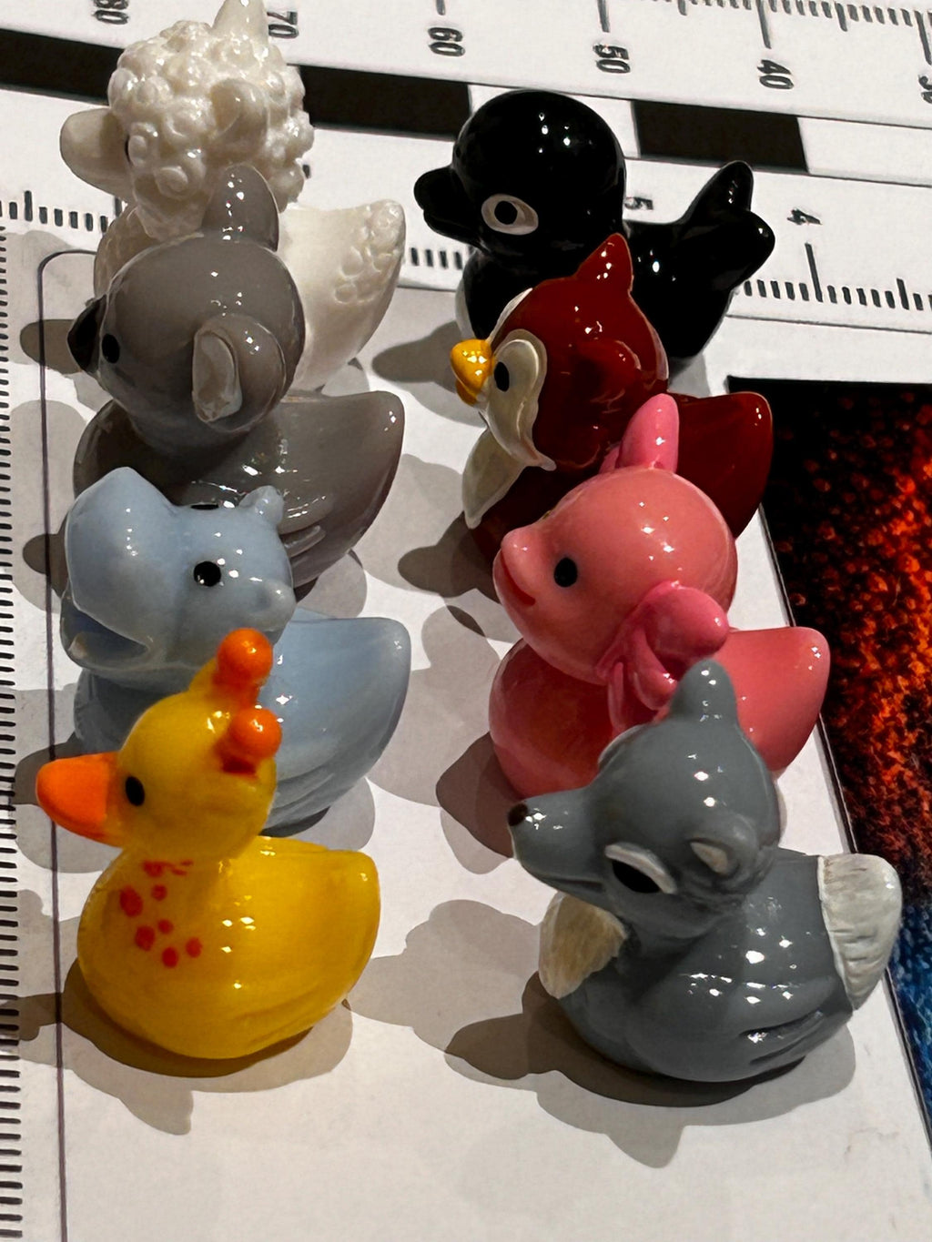 Set of 8, Mixed Animal (Set 2) Themed Mini Resin Ducks, Magnetic or Non-Magnetic, Optional Personalized Duck Hiding Tags
