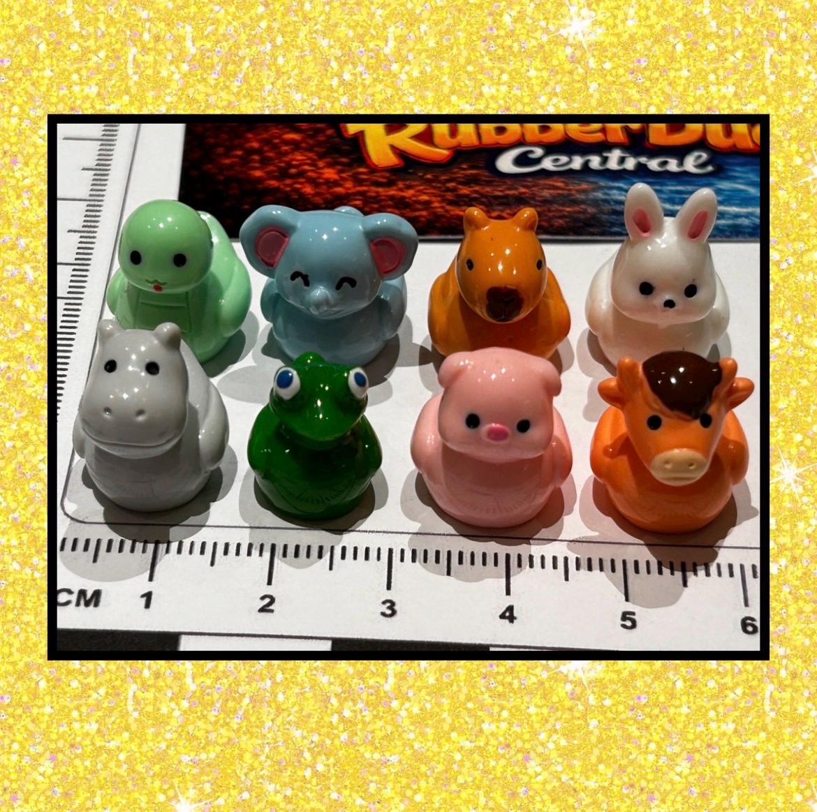 Set of 8, Mixed Animal (Set 3) Themed Mini Resin Ducks, Magnetic or Non-Magnetic, Optional Personalized Duck Hiding Tags