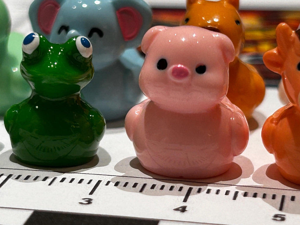 Set of 8, Mixed Animal (Set 3) Themed Mini Resin Ducks, Magnetic or Non-Magnetic, Optional Personalized Duck Hiding Tags