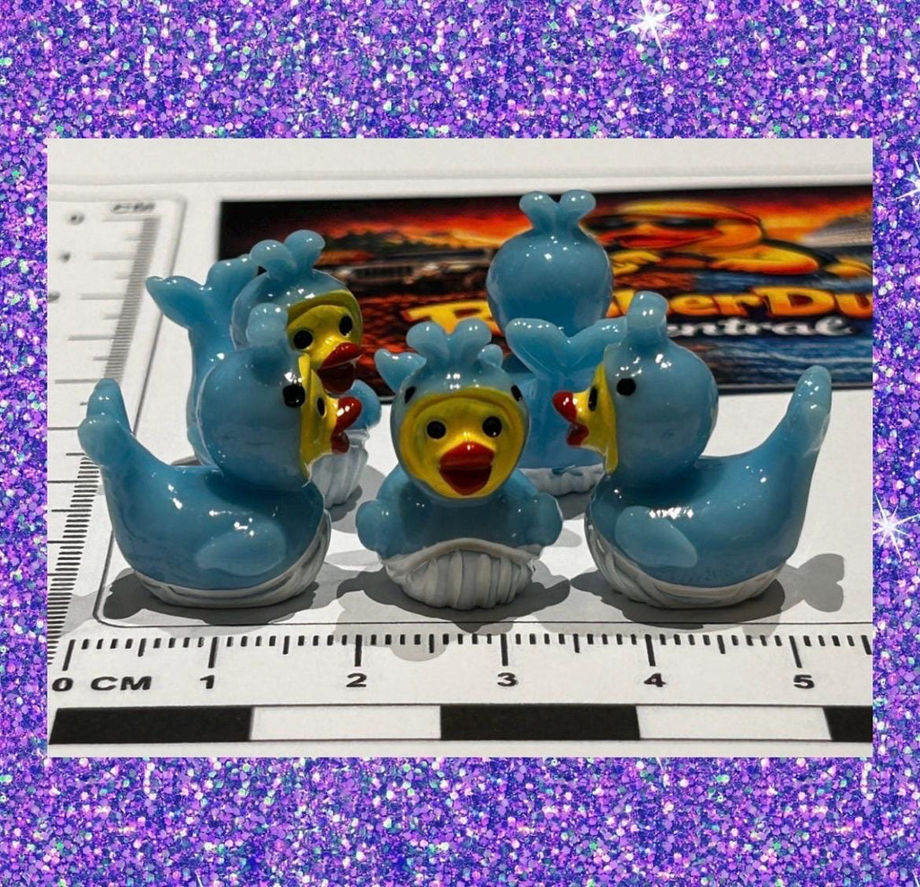 Set of 5, Whale Themed Mini Resin Ducks, Magnetic or Non-Magnetic, Optional Personalized Duck Hiding Tags
