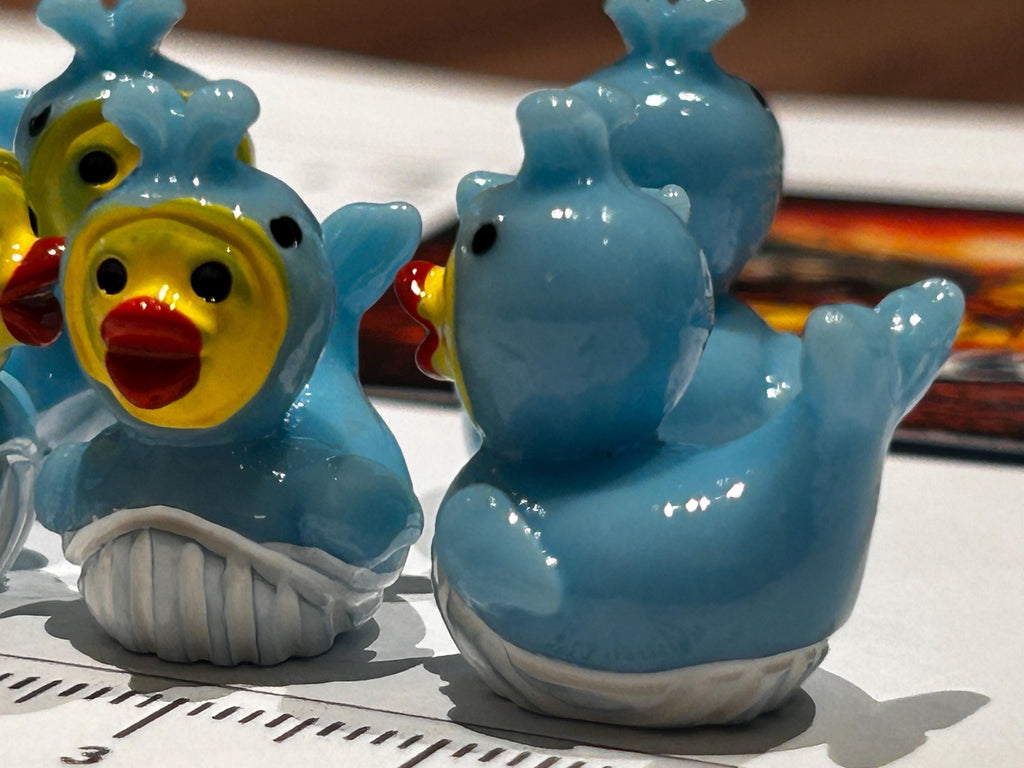 Set of 5, Whale Themed Mini Resin Ducks, Magnetic or Non-Magnetic, Optional Personalized Duck Hiding Tags