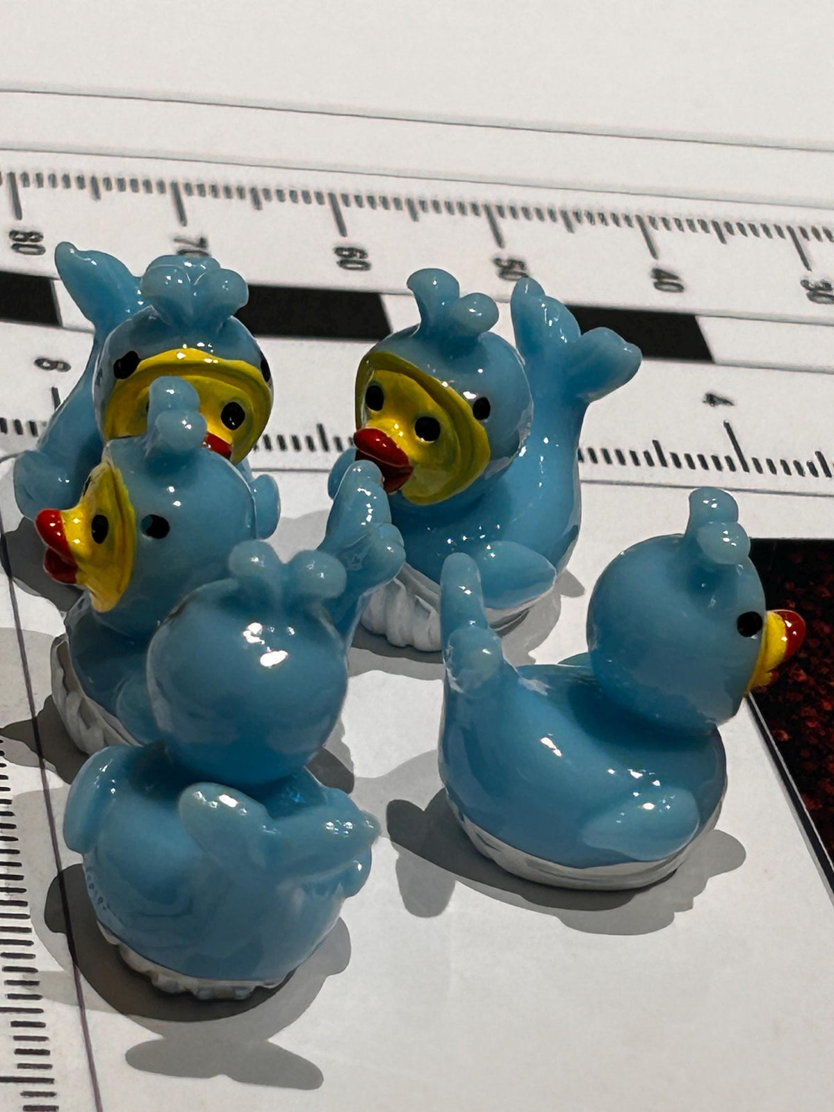 Set of 5, Whale Themed Mini Resin Ducks, Magnetic or Non-Magnetic, Optional Personalized Duck Hiding Tags