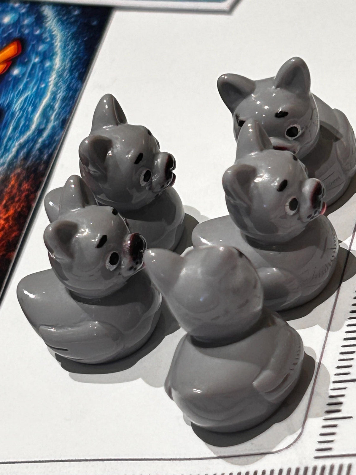 Set of 5, French Bulldog Themed Mini Resin Ducks, Magnetic or Non-Magnetic, Optional Personalized Duck Hiding Tags