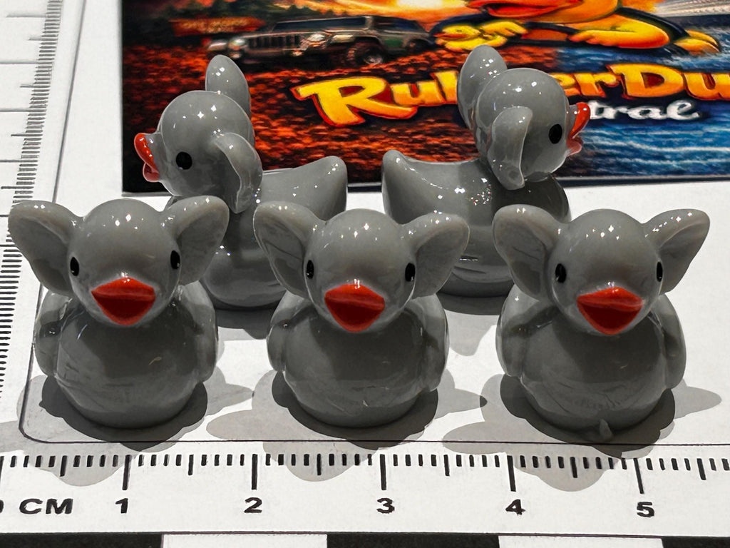 Set of 5, Elephant Themed Mini Resin Ducks, Magnetic or Non-Magnetic, Optional Personalized Duck Hiding Tags