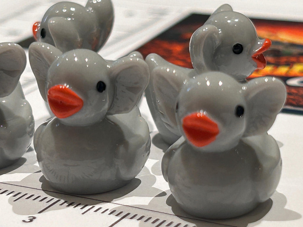 Set of 5, Elephant Themed Mini Resin Ducks, Magnetic or Non-Magnetic, Optional Personalized Duck Hiding Tags