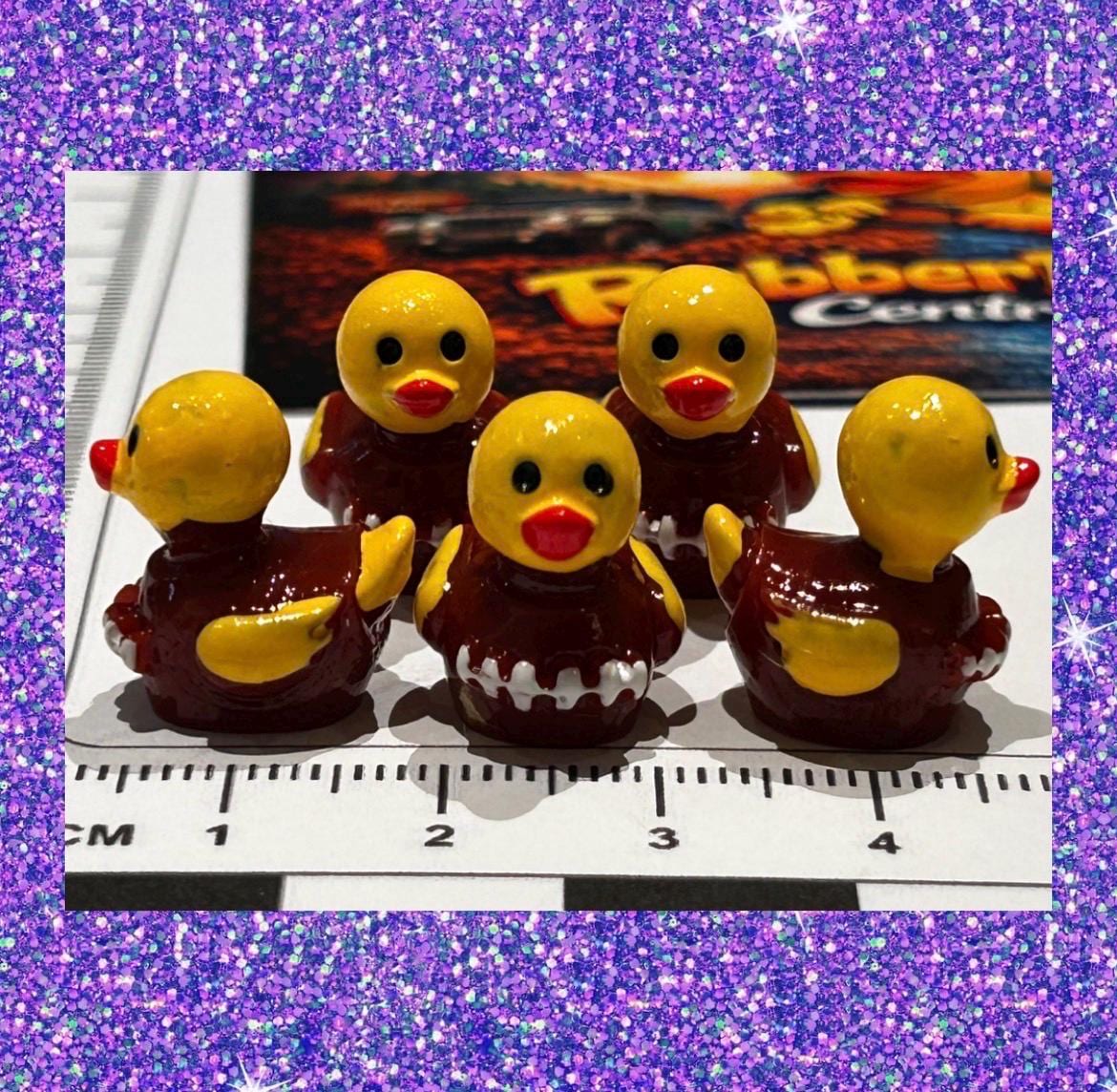 Set of 5, Football Shaped Mini Resin Ducks, Magnetic or Non-Magnetic, Optional Personalized Duck Hiding Tags