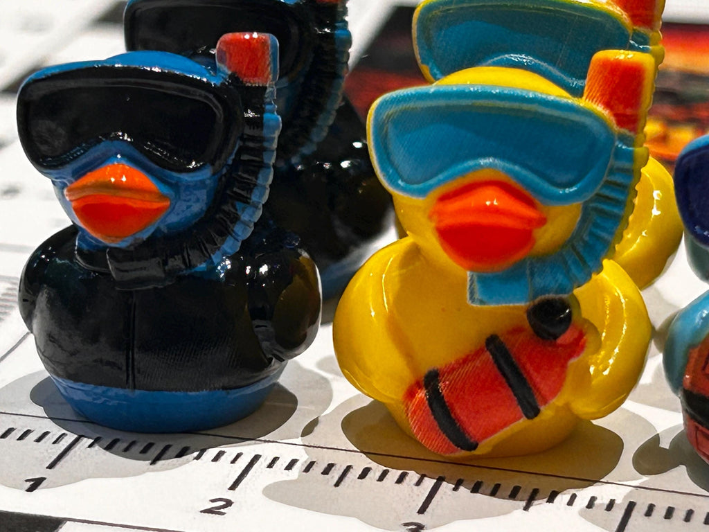 Set of 8, Snorkeling Themed Mini Resin Ducks, Magnetic or Non-Magnetic, Optional Personalized Duck Hiding Tags