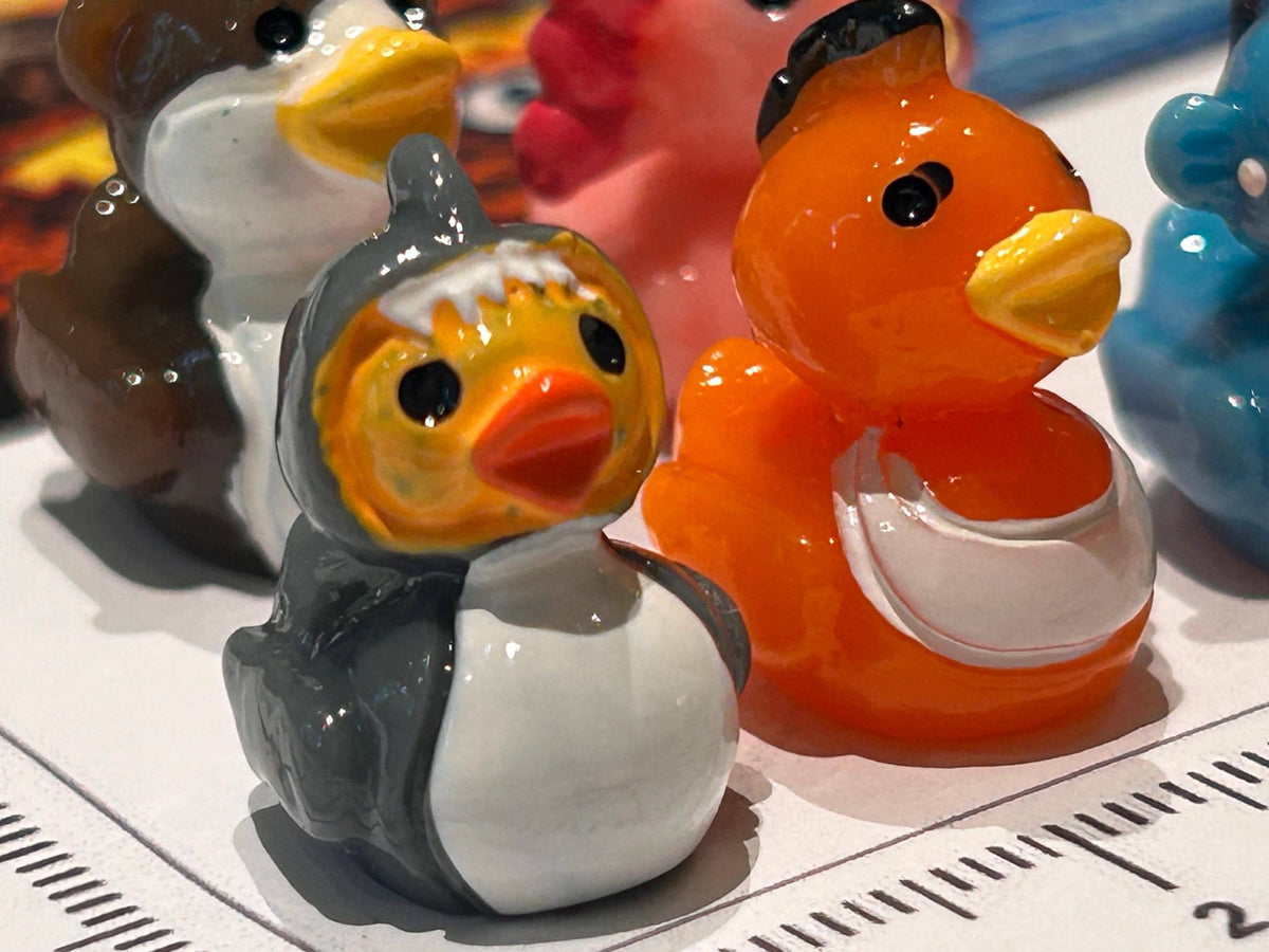 Set of 5, Solid Ocean Sea Life Themed Mini Resin Ducks, Magnetic or Non-Magnetic, Optional Personalized Duck Hiding Tags