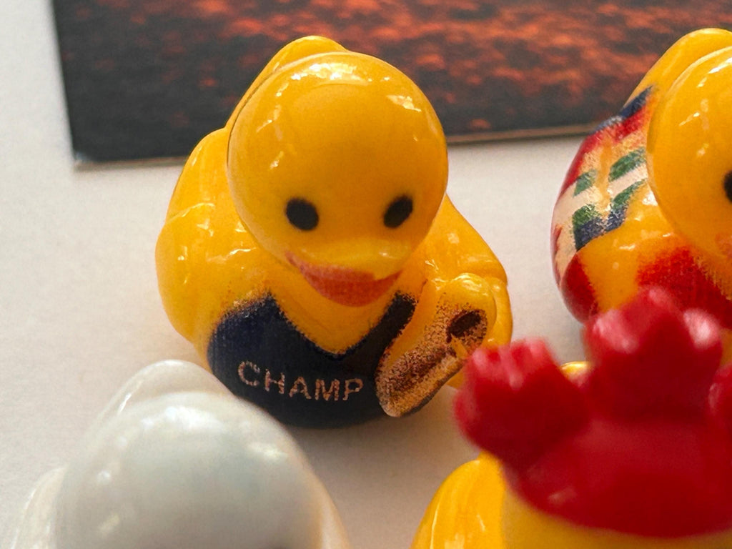 Set of 5, Soccer Teams World Cup (Set 2) Themed Mini Resin Ducks, Magnetic or Non-Magnetic, Optional Personalized Duck Hiding Tags