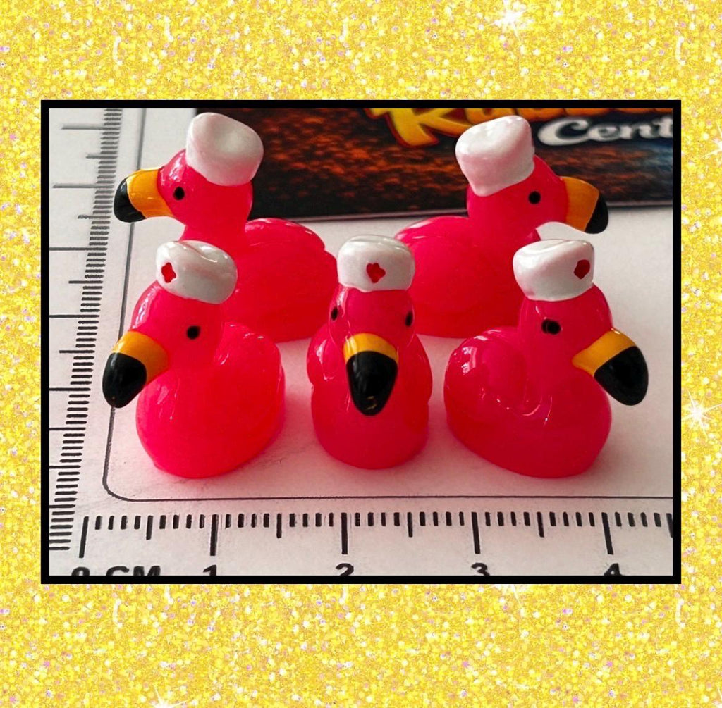 Set of 5, Flamingo Nurse Themed Mini Resin Ducks, Magnetic or Non-Magnetic, Optional Personalized Duck Hiding Tags