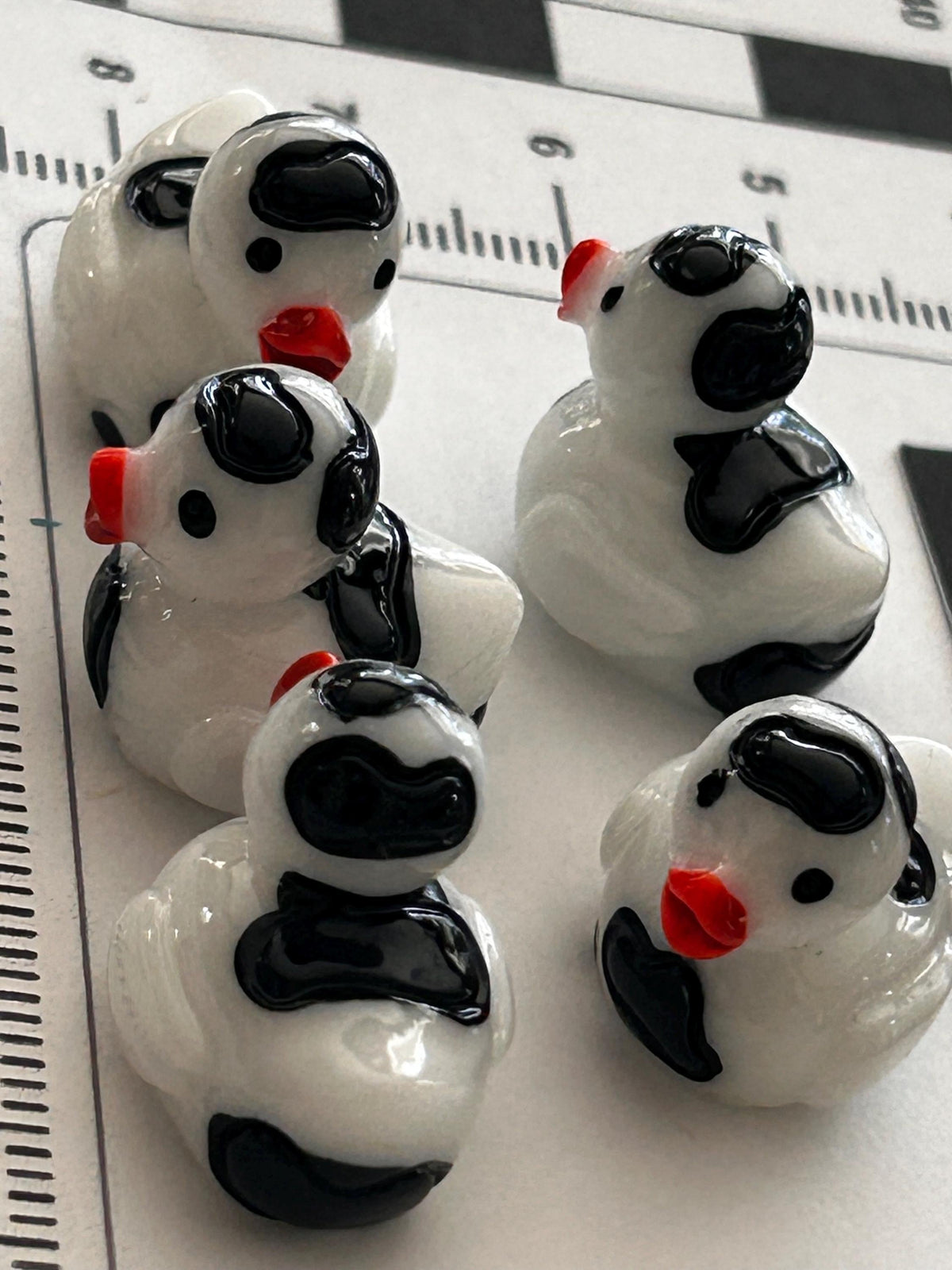 Set of 5, Cow Print Themed Mini Resin Ducks, Magnetic or Non-Magnetic, Optional Personalized Duck Hiding Tags