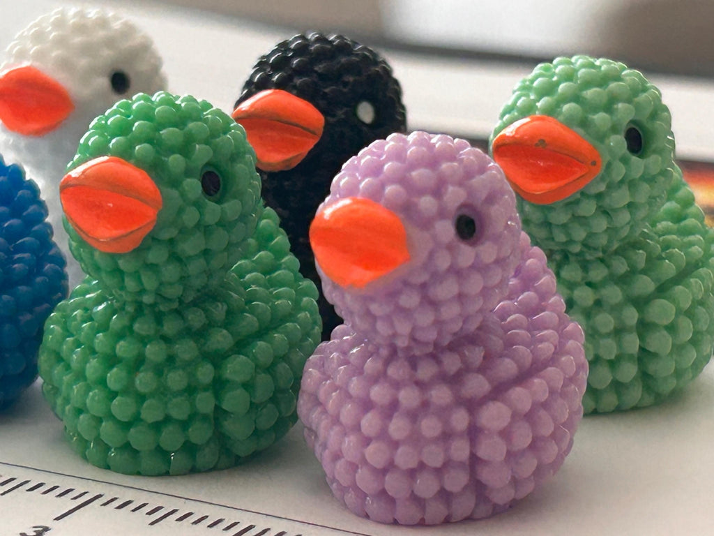 Set of 6, Textured Mini Resin Ducks, Magnetic or Non-Magnetic, Optional Personalized Duck Hiding Tags