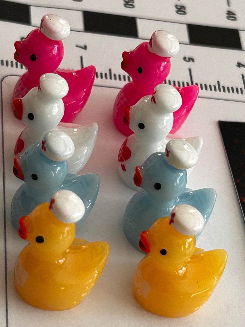 Set of 8, Nurse with Hat Themed Mini Resin Ducks, Magnetic or Non-Magnetic, Optional Personalized Duck Hiding Tags