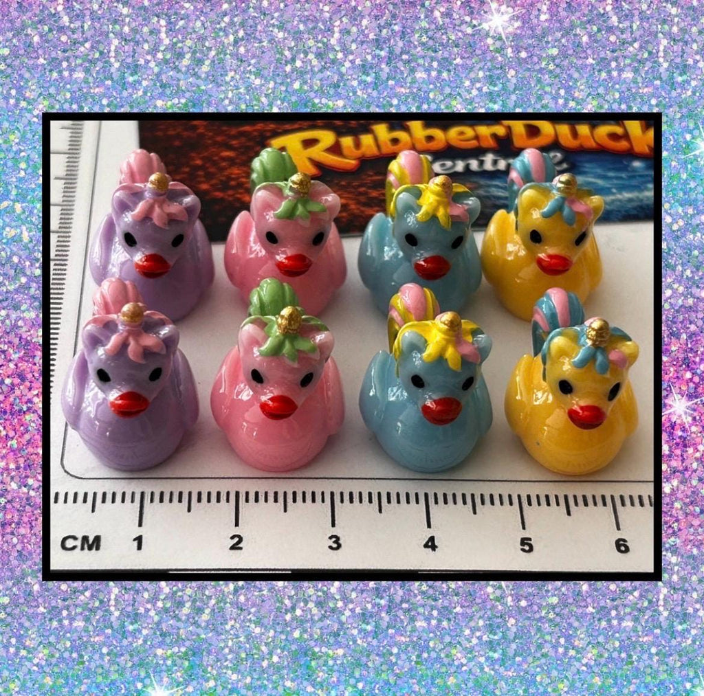 Set of 8, Colorful Unicorn Themed Mini Resin Ducks, Magnetic or Non-Magnetic, Optional Personalized Duck Hiding Tags
