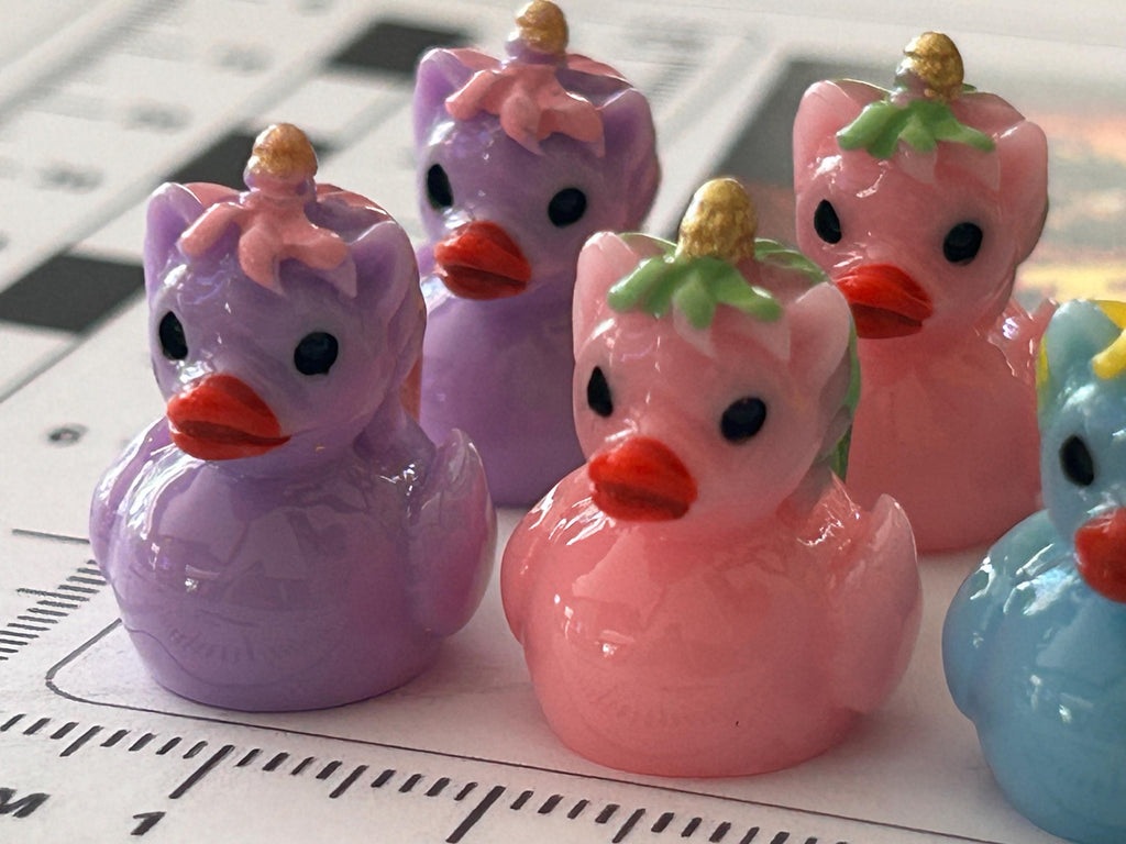 Set of 8, Colorful Unicorn Themed Mini Resin Ducks, Magnetic or Non-Magnetic, Optional Personalized Duck Hiding Tags