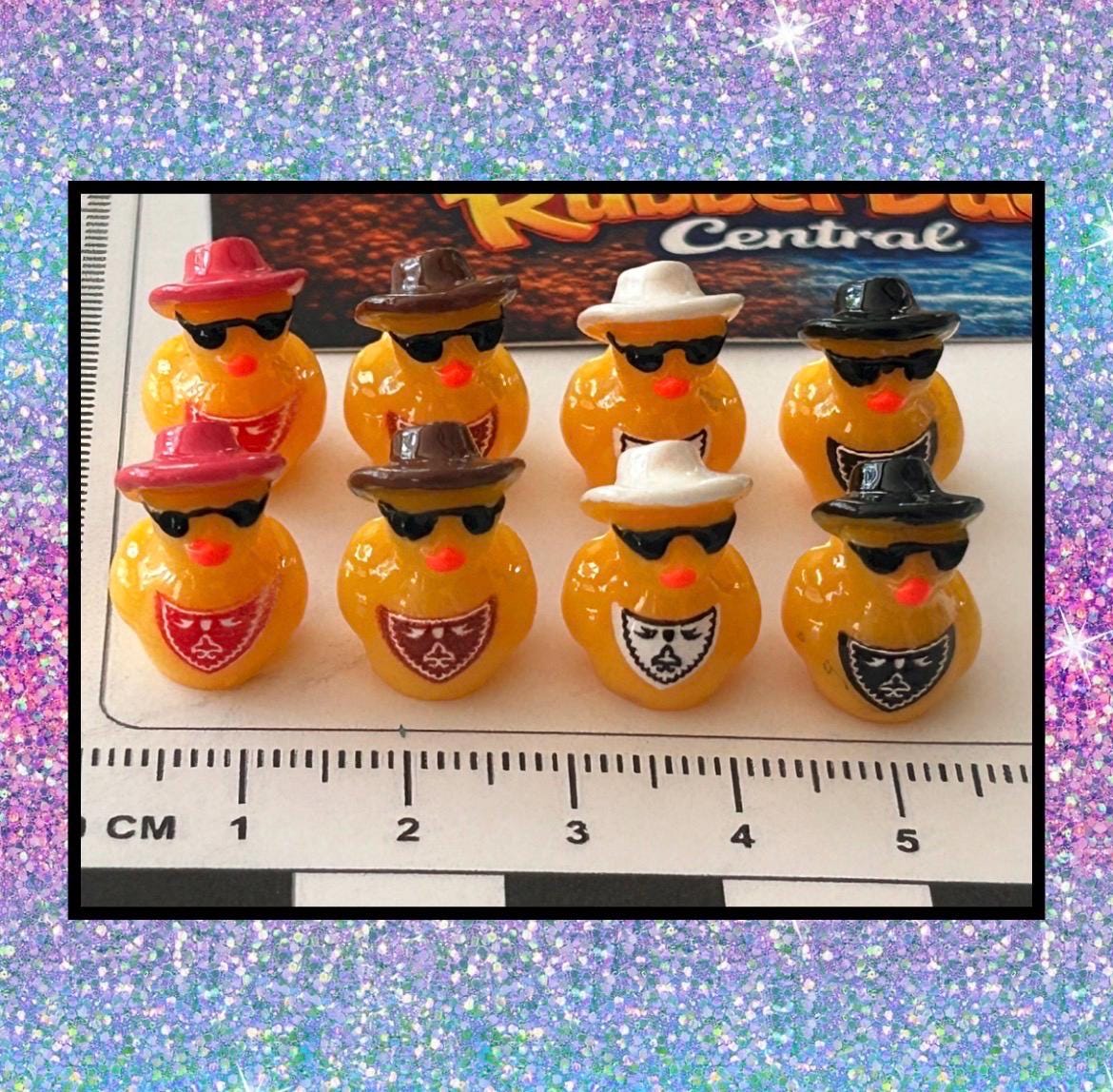 Set of 8, Cowboy Hat and Scarf Themed Mini Resin Ducks, Magnetic or Non-Magnetic, Optional Personalized Duck Hiding Tags