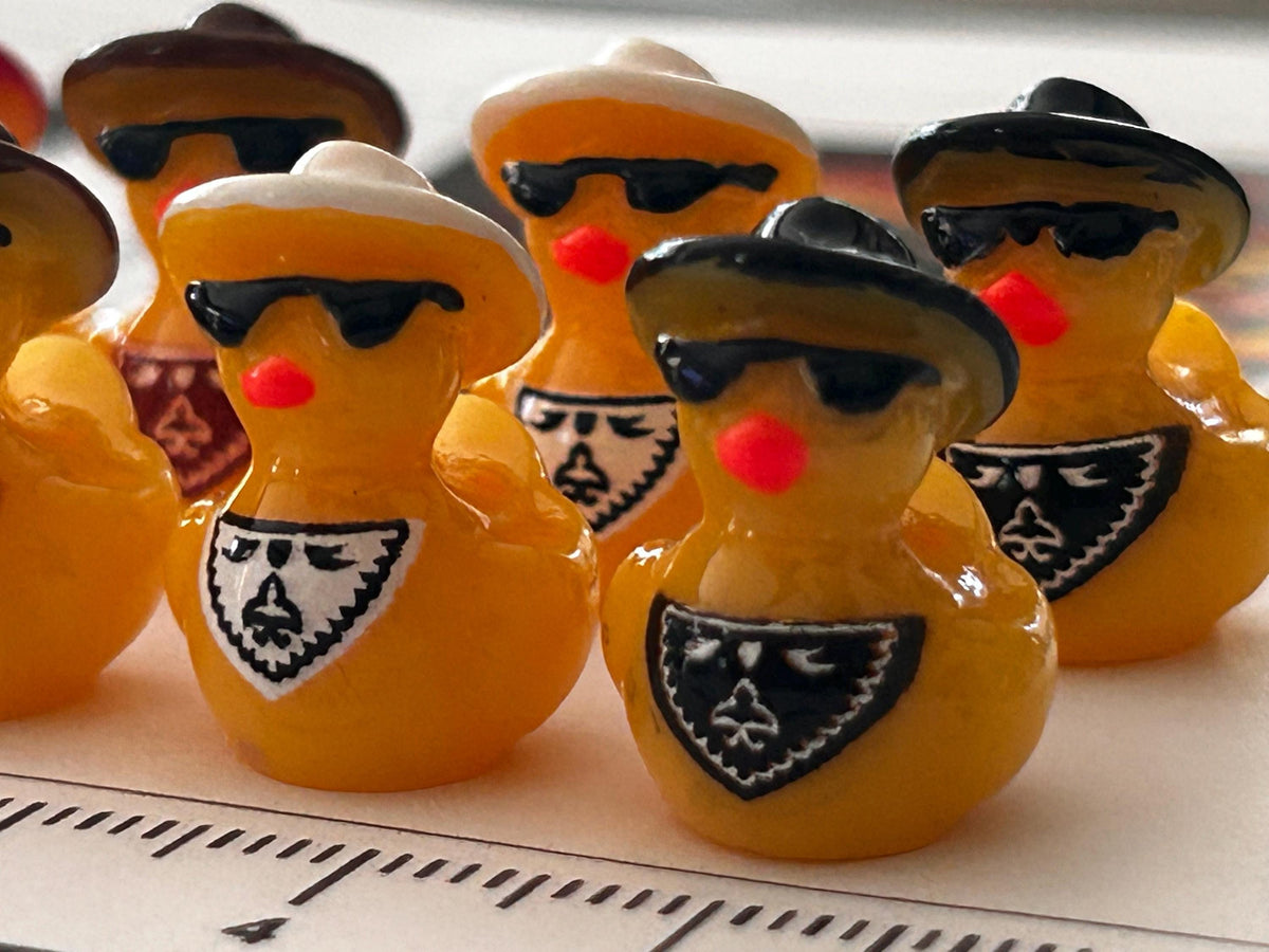 Set of 8, Cowboy Hat and Scarf Themed Mini Resin Ducks, Magnetic or Non-Magnetic, Optional Personalized Duck Hiding Tags