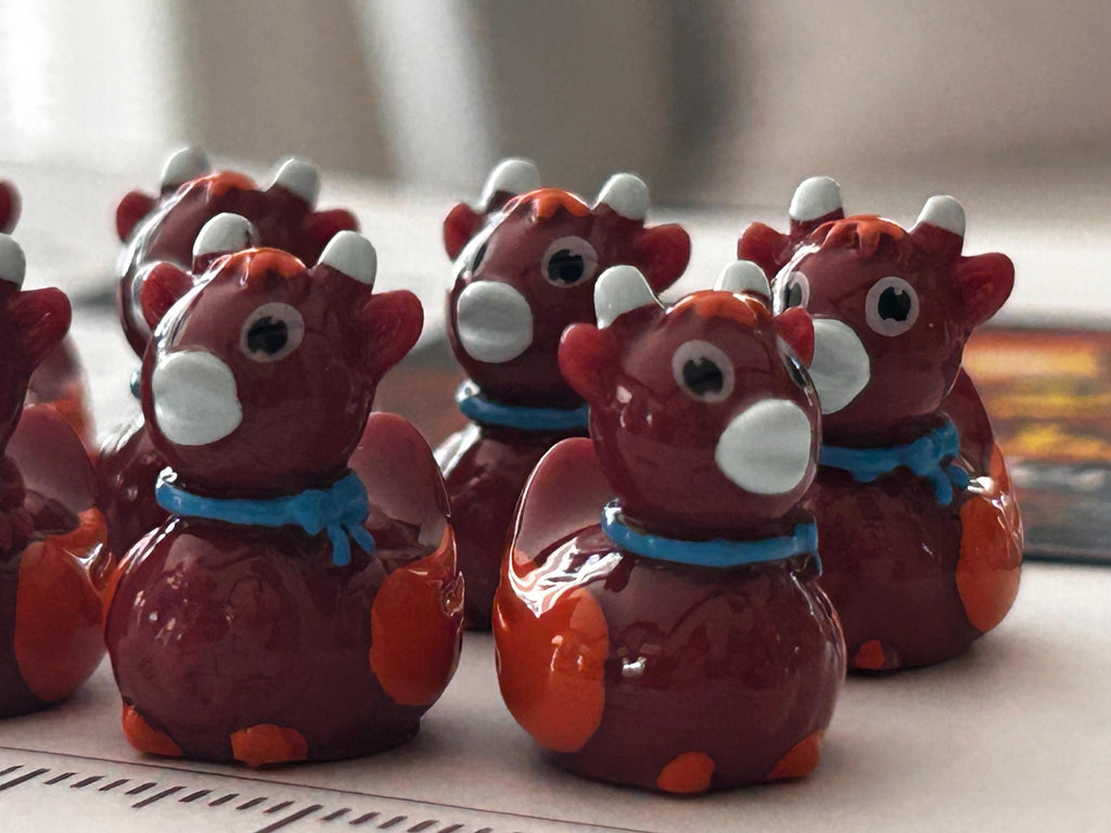 Set of 8, Highland Cow Themed Mini Resin Ducks, Magnetic or Non-Magnetic, Optional Personalized Duck Hiding Tags