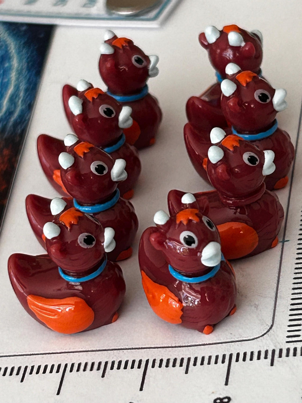 Set of 8, Highland Cow Themed Mini Resin Ducks, Magnetic or Non-Magnetic, Optional Personalized Duck Hiding Tags