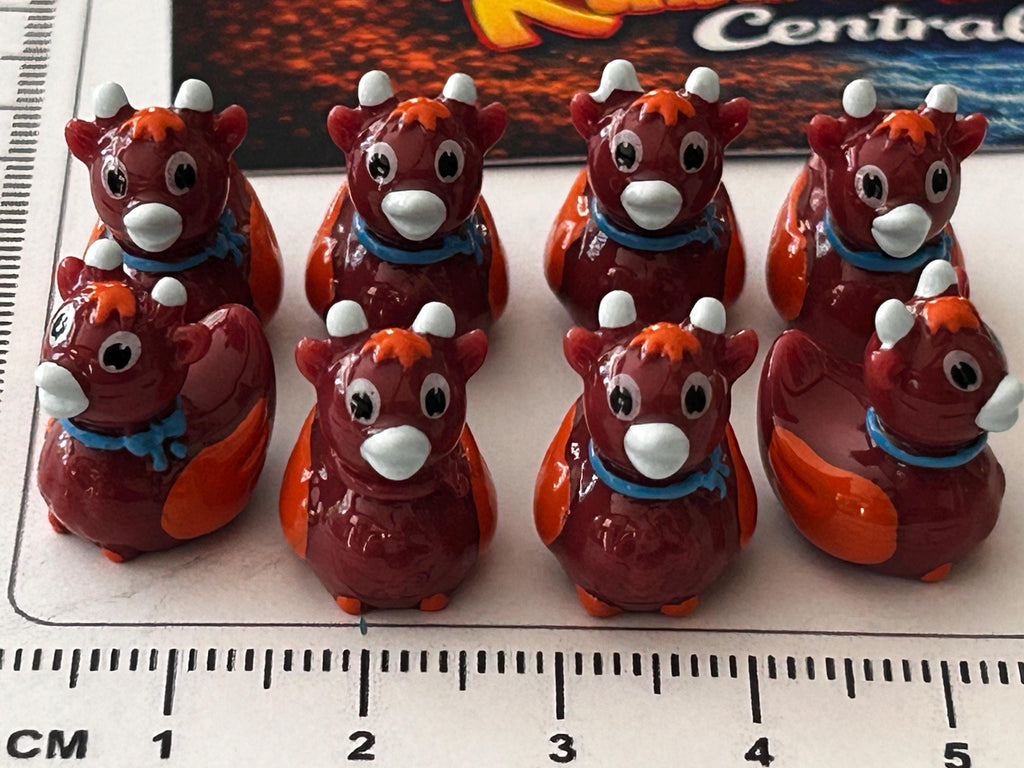 Set of 8, Highland Cow Themed Mini Resin Ducks, Magnetic or Non-Magnetic, Optional Personalized Duck Hiding Tags