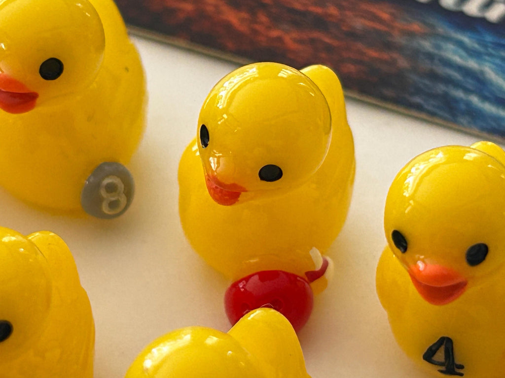 Set of 8, Sports Themed Mini Resin Ducks, Magnetic or Non-Magnetic, Optional Personalized Duck Hiding Tags