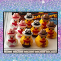 Set of 9, Western Wear Themed Mini Resin Ducks, Magnetic or Non-Magnetic, Optional Personalized Duck Hiding Tags