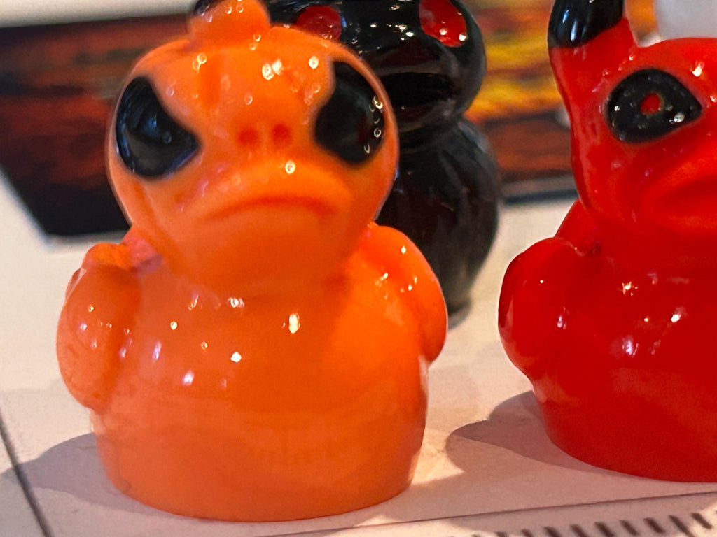 Set of 5, Spooky Halloween (Set 2) Themed Mini Resin Ducks, Magnetic or Non-Magnetic, Optional Personalized D