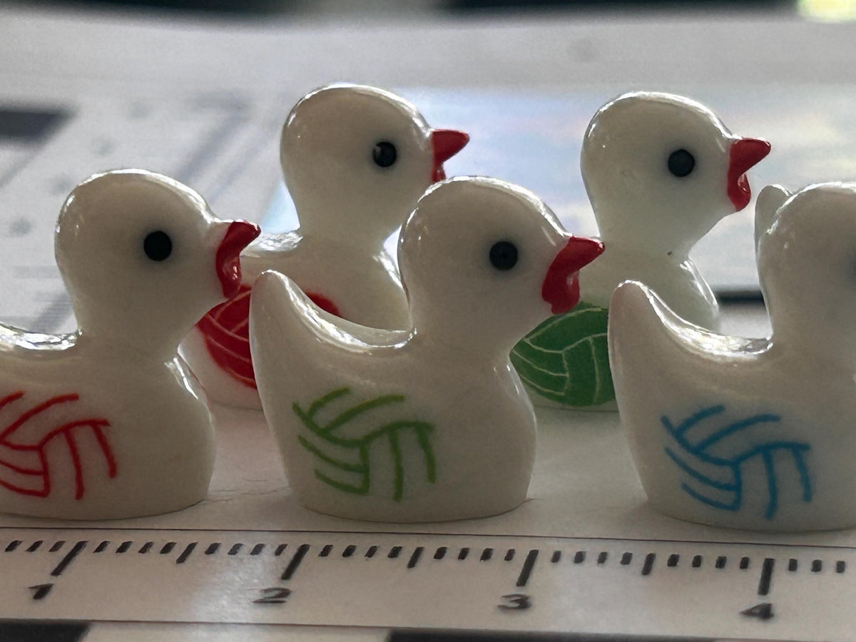 Set of 6, Volleyball Themed Mini Resin Ducks, Magnetic or Non-Magnetic, Optional Personalized Duck Hiding Tags