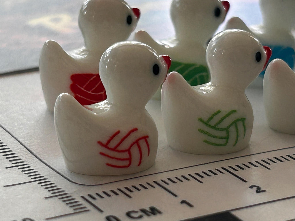 Set of 6, Volleyball Themed Mini Resin Ducks, Magnetic or Non-Magnetic, Optional Personalized Duck Hiding Tags