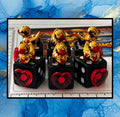 Set of 6 Gold Casino Mini Resin Ducks on Black Dice with Red Hearts – Handmade Decorative Duck Collectibles – Casino Decor