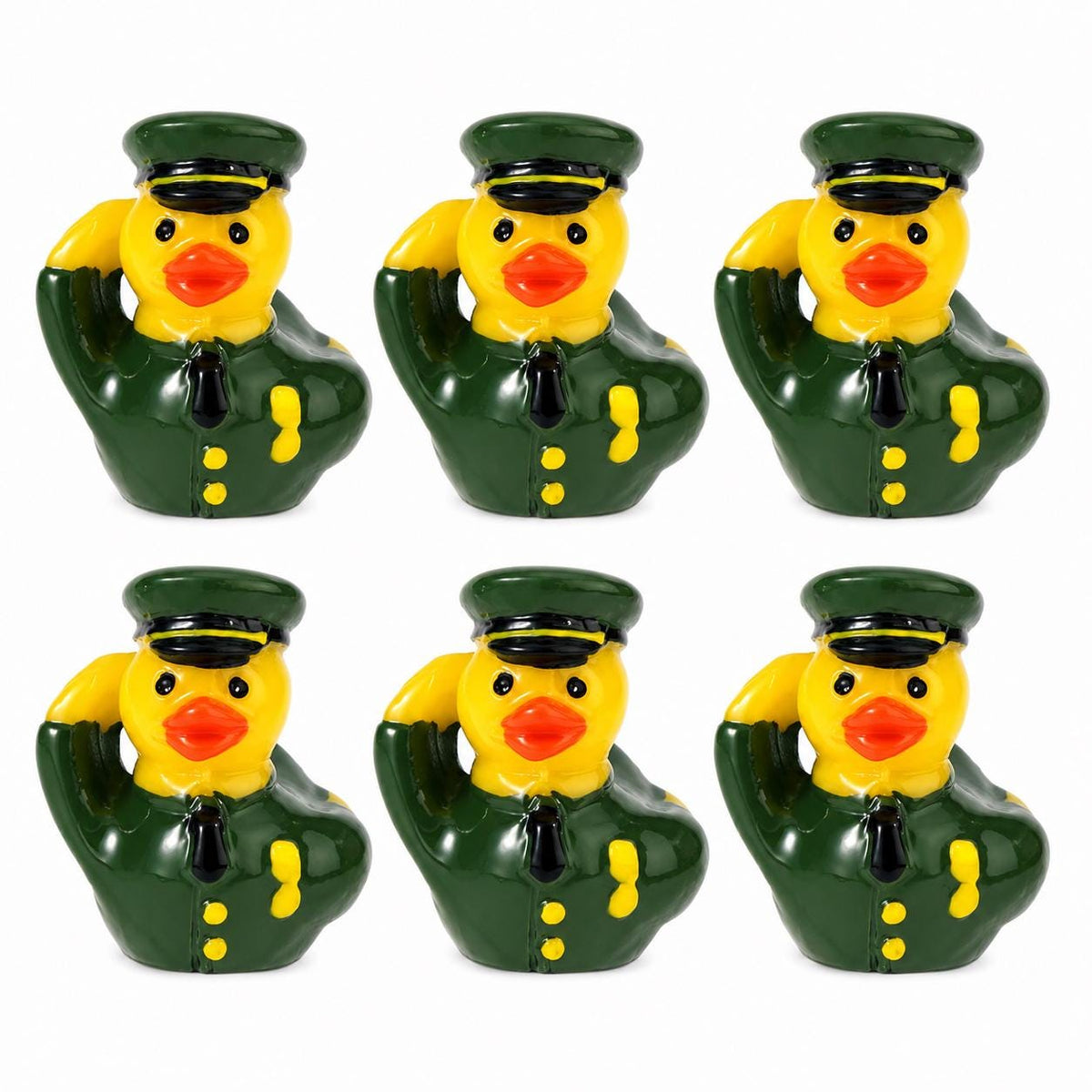 Set of 6, Army Military Themed Mini Resin Ducks, Magnetic or Non-Magnetic, Optional Personalized Duck Hiding Tags