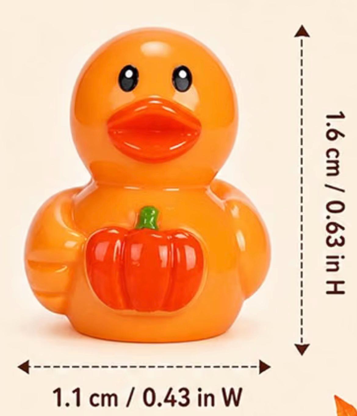 Set of 8, Thanksgiving Fall Themed Mini Resin Ducks, Magnetic or Non-Magnetic, Optional Personalized Duck Hiding Tags