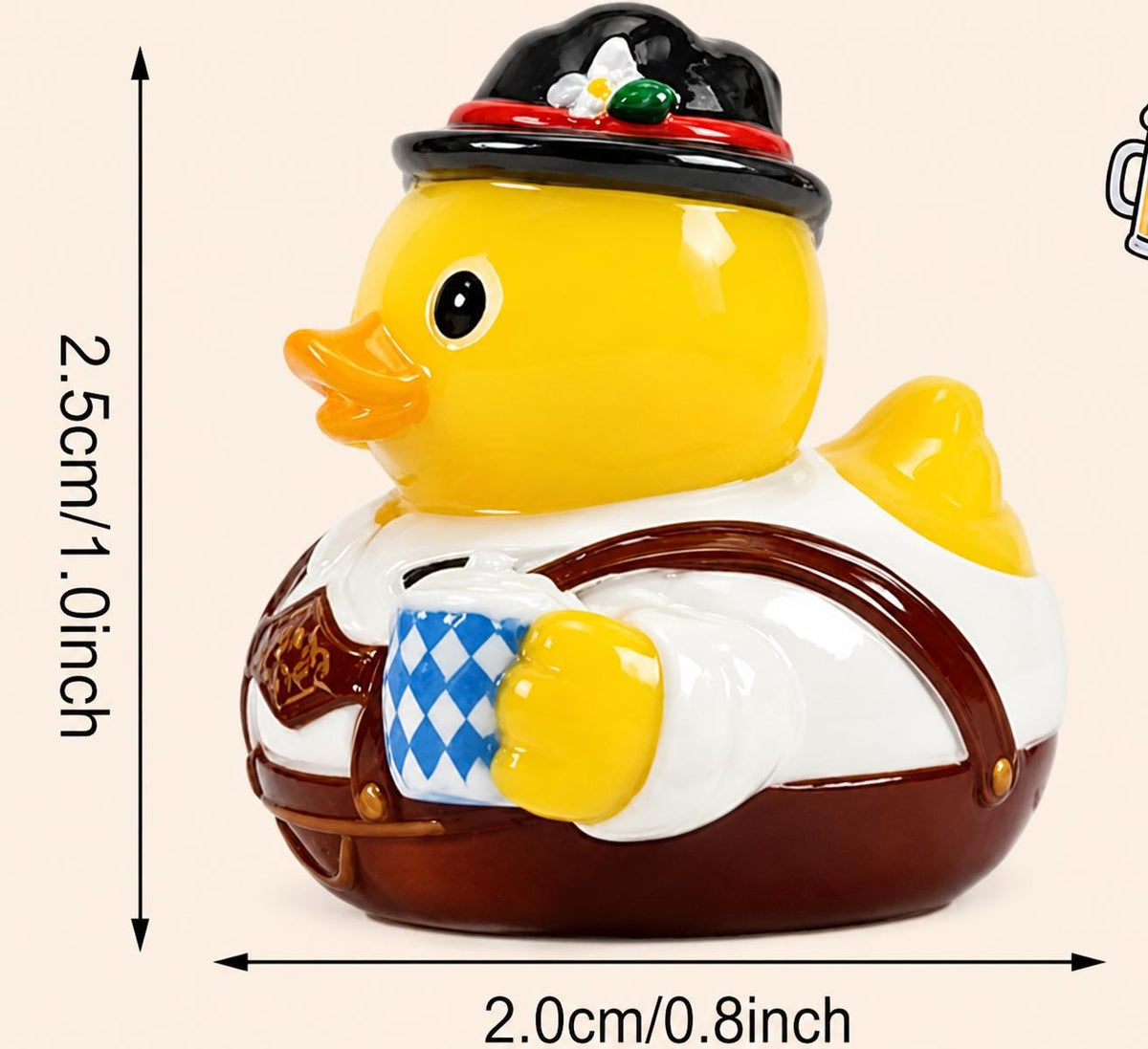 Set of 8, Octoberfest Themed Mini Resin Ducks, Magnetic or Non-Magnetic, Optional Personalized Duck Hiding Tags