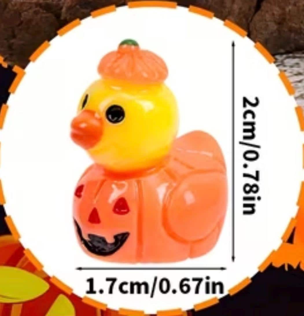 Set of 8, Halloween Mix Themed Mini Resin Ducks, Magnetic or Non-Magnetic, Optional Personalized Duck Hiding Tags