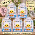Share a little faith, encouragement, and joy with this Set of 5 Faithful Mini Ducks! Each mini PVC duck features a Bible Verse