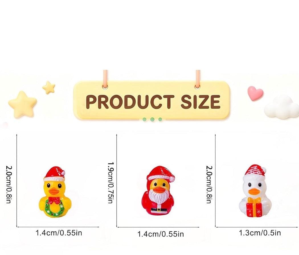 Set of 6, Christmas Themed Mini Resin Ducks, Magnetic or Non-Magnetic, Optional Personalized Duck Hiding Tags