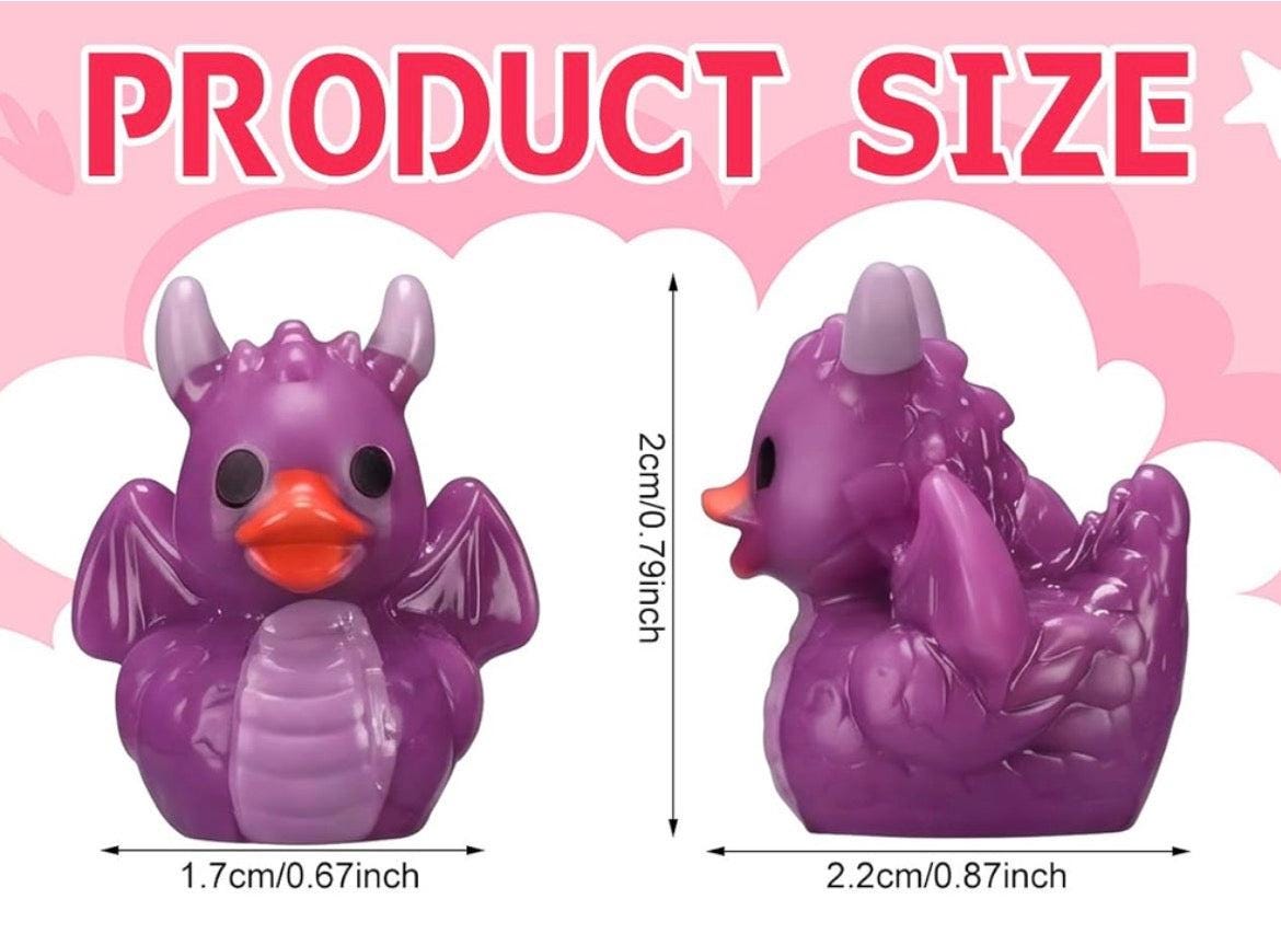 Set of 6, Dragon Themed Mini Resin Ducks, Magnetic or Non-Magnetic, Optional Personalized Duck Hiding Tags