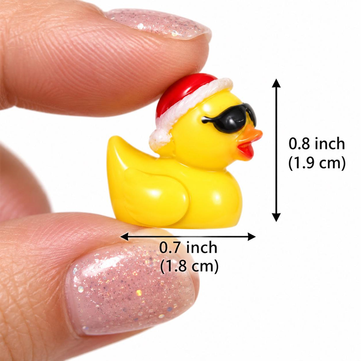 Set of 5, Santa Hat Christmas Themed Mini Resin Ducks, Magnetic or Non-Magnetic, Optional Personalized Duck Hiding Tags
