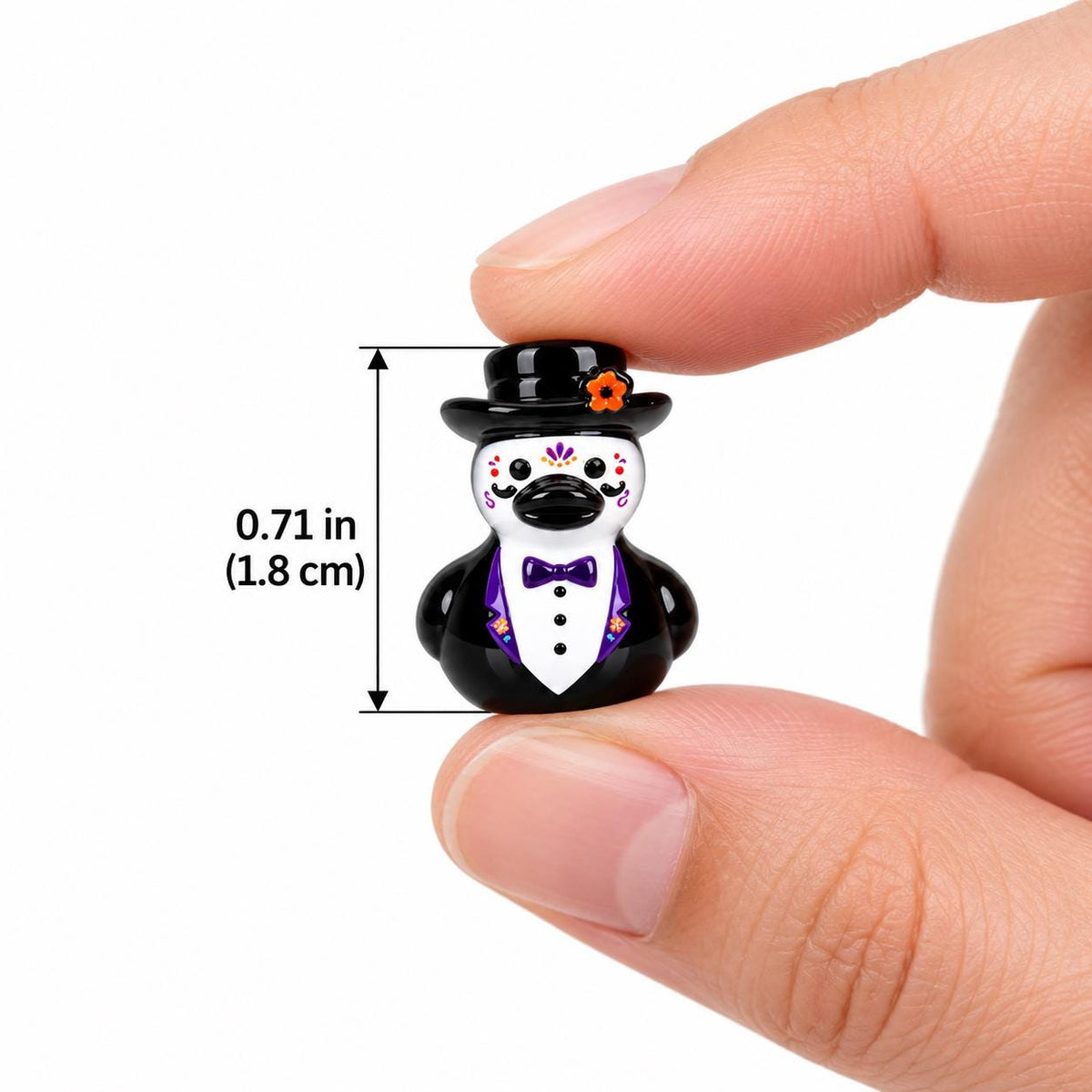 Set of 6, Mexico Day of The Dead Themed Mini Resin Ducks, Magnetic or Non-Magnetic, Optional Personalized Duck Hiding Tags