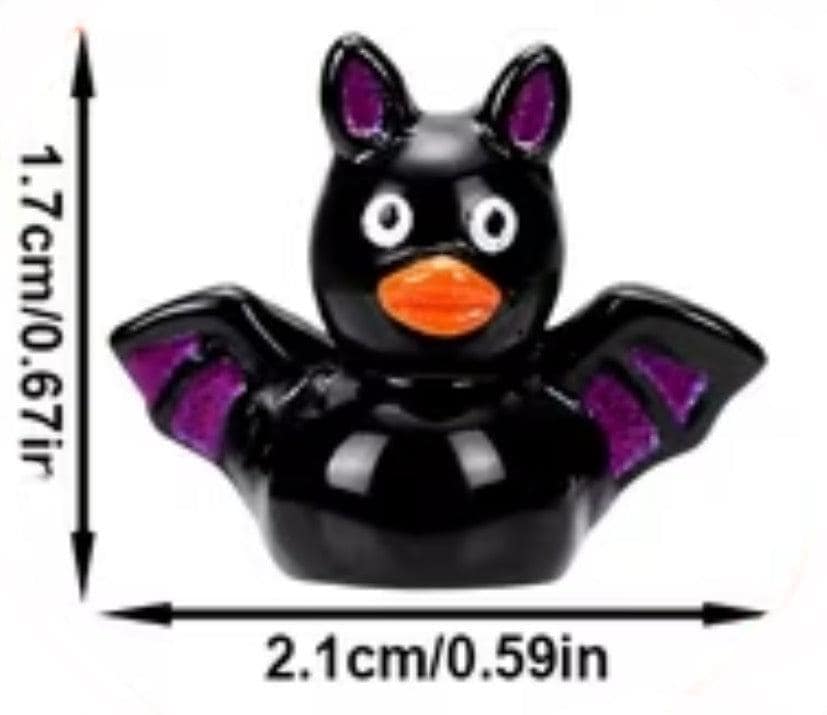 Set of 10, Halloween Fun Mix Themed Mini Resin Ducks, Magnetic or Non-Magnetic, Optional Personalized Duck Hiding Tags