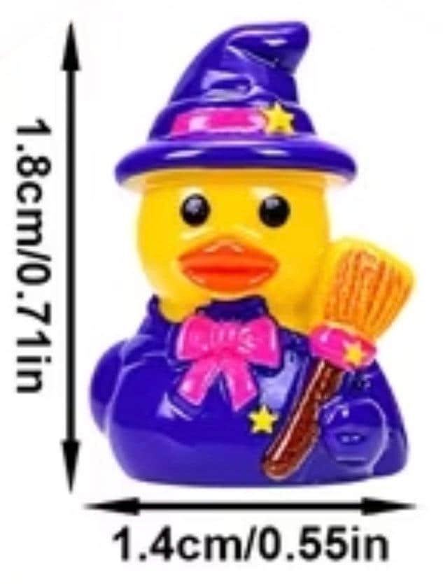 Set of 10, Halloween Fun Mix Themed Mini Resin Ducks, Magnetic or Non-Magnetic, Optional Personalized Duck Hiding Tags
