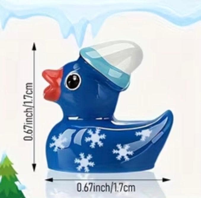 Set of 6, Christmas Snowflake Themed Mini Resin Ducks, Magnetic or Non-Magnetic, Optional Personalized Duck Hiding Tags