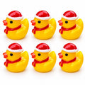 Set of 6, Santa Scarf & Hat Christmas Themed Mini Resin Ducks, Magnetic or Non-Magnetic, Optional Personalized Duck Hiding Tags