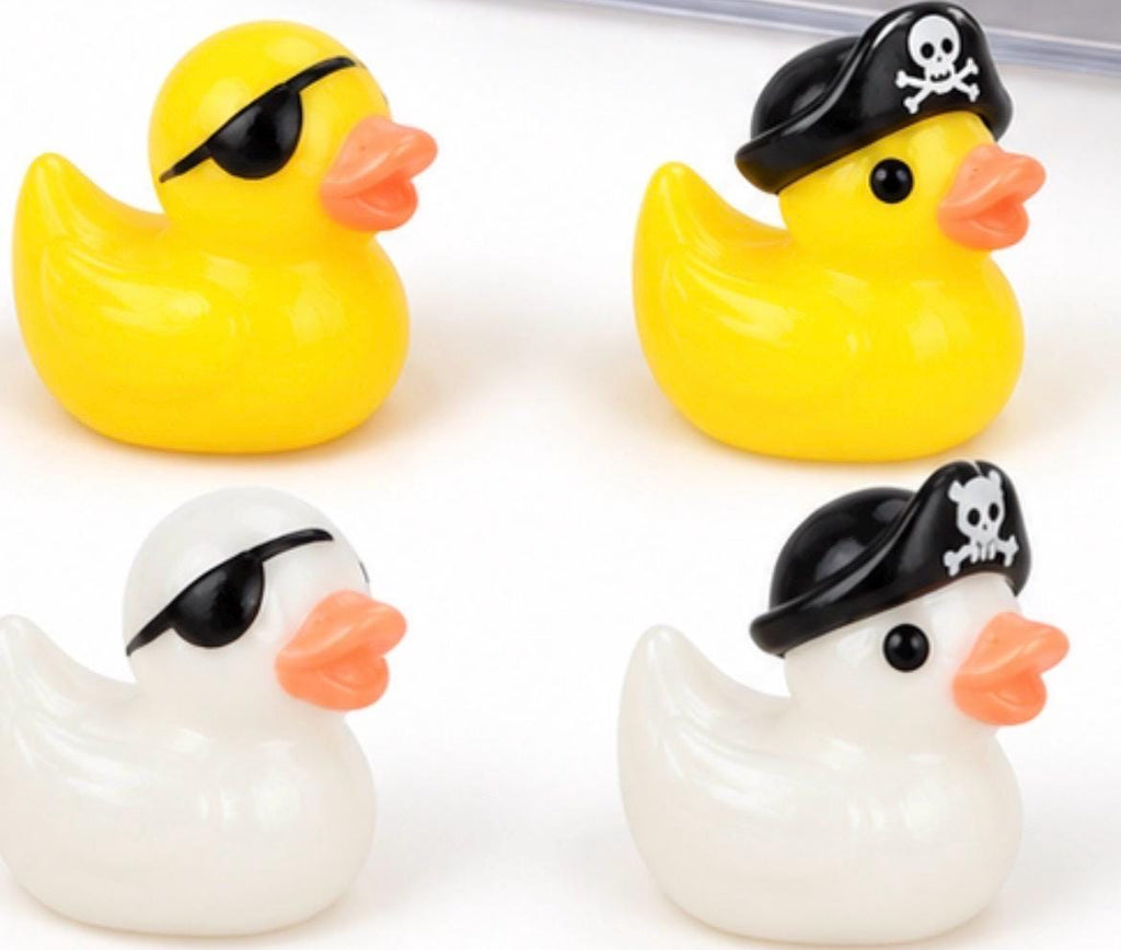 Pirate Duck Tic-Tac-Toe Set with Clear Storage Case, 8 Mini Resin Ducks, Mini Travel Game, Cruise Duck, Duck Lover Gift